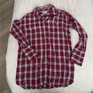 Red Plaid Button Down Shirt